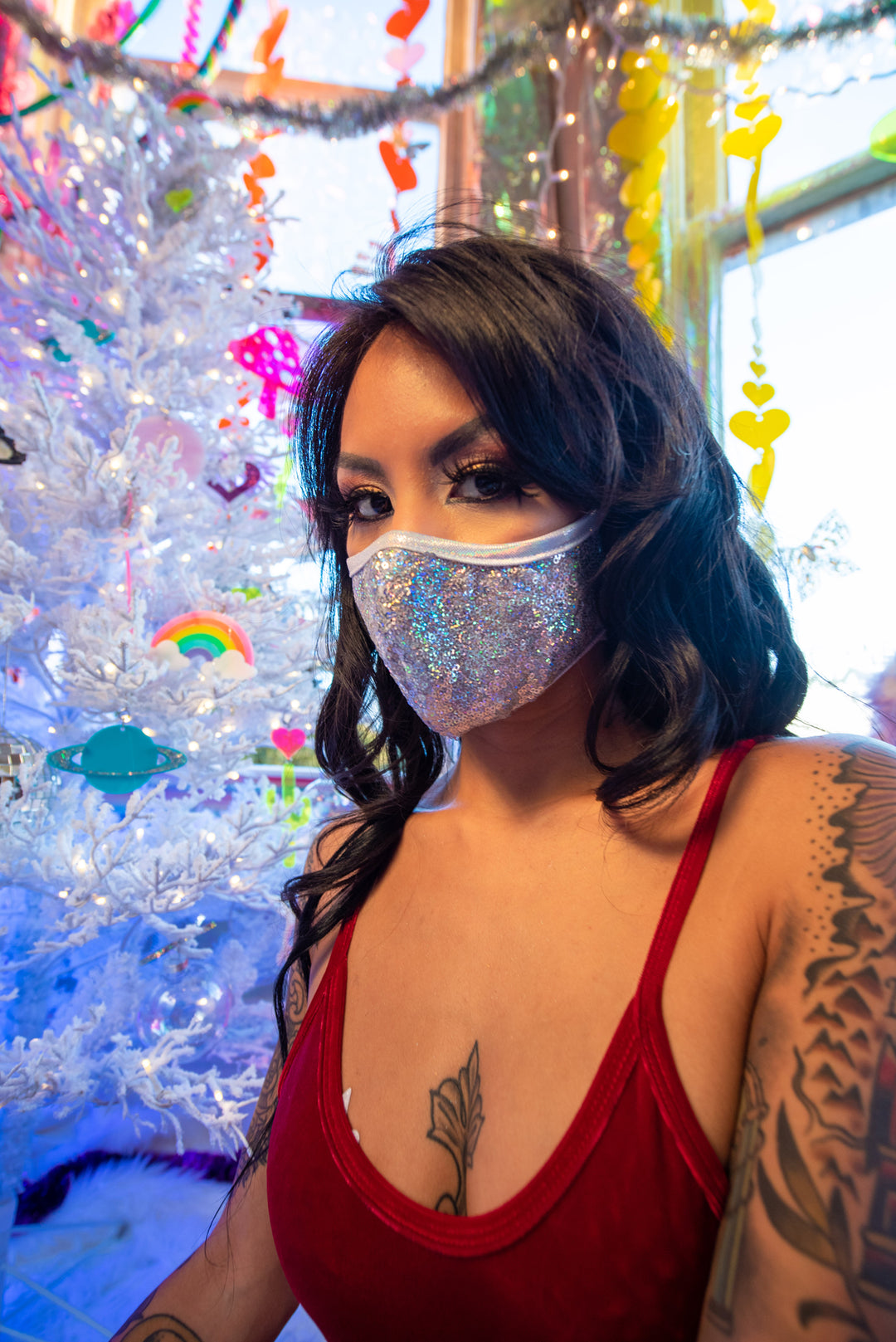 CH566 - Sequin Tailored Mask