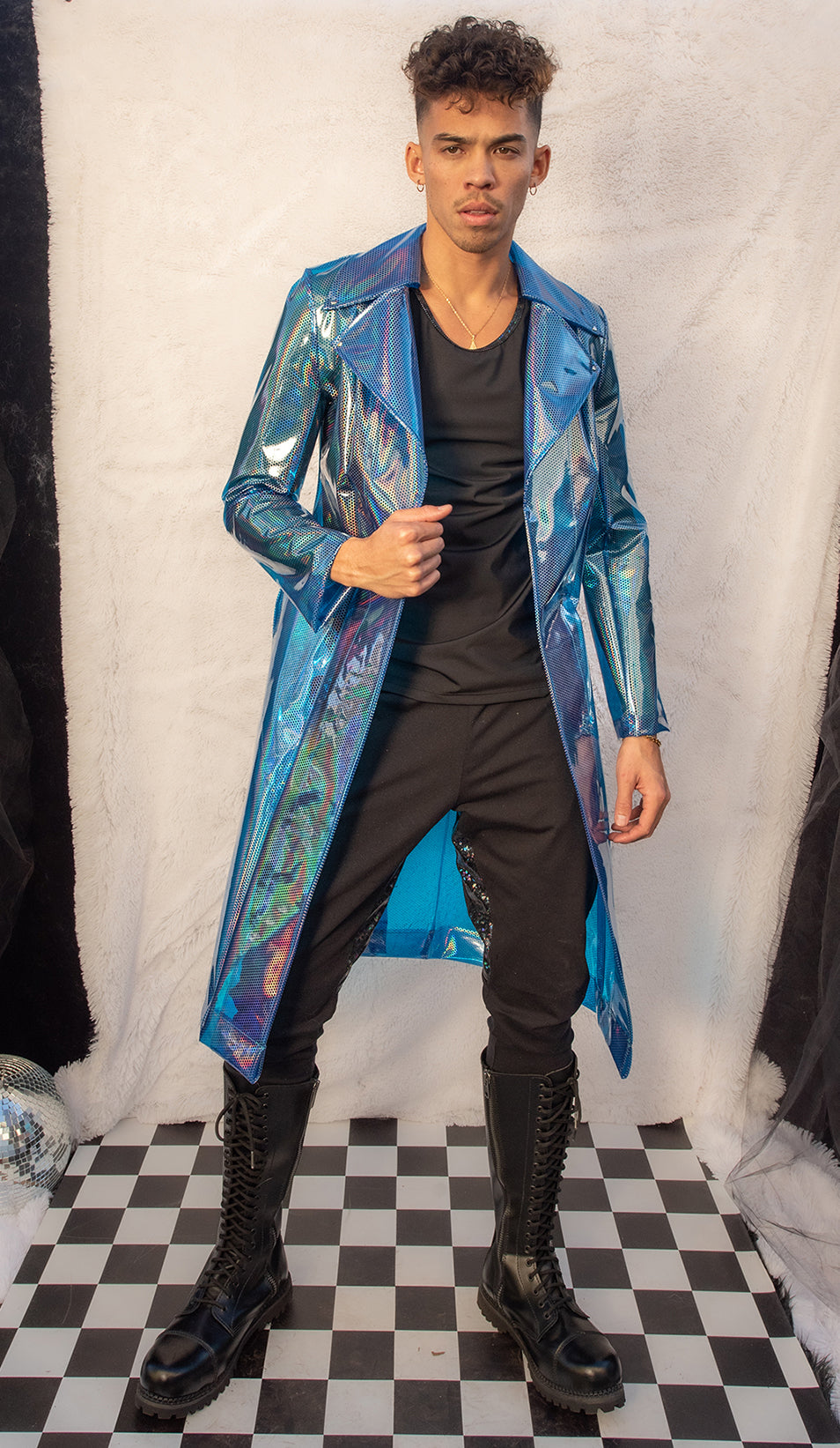 FE240 - Rubberized Vinyl Trench Coat***60% OFF