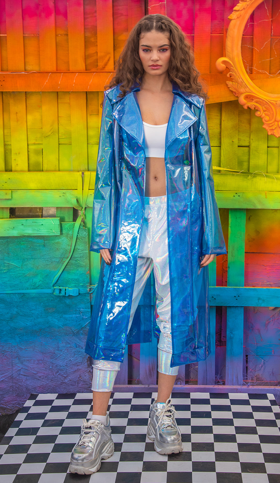 FE240 - Rubberized Vinyl Trench Coat***60% OFF