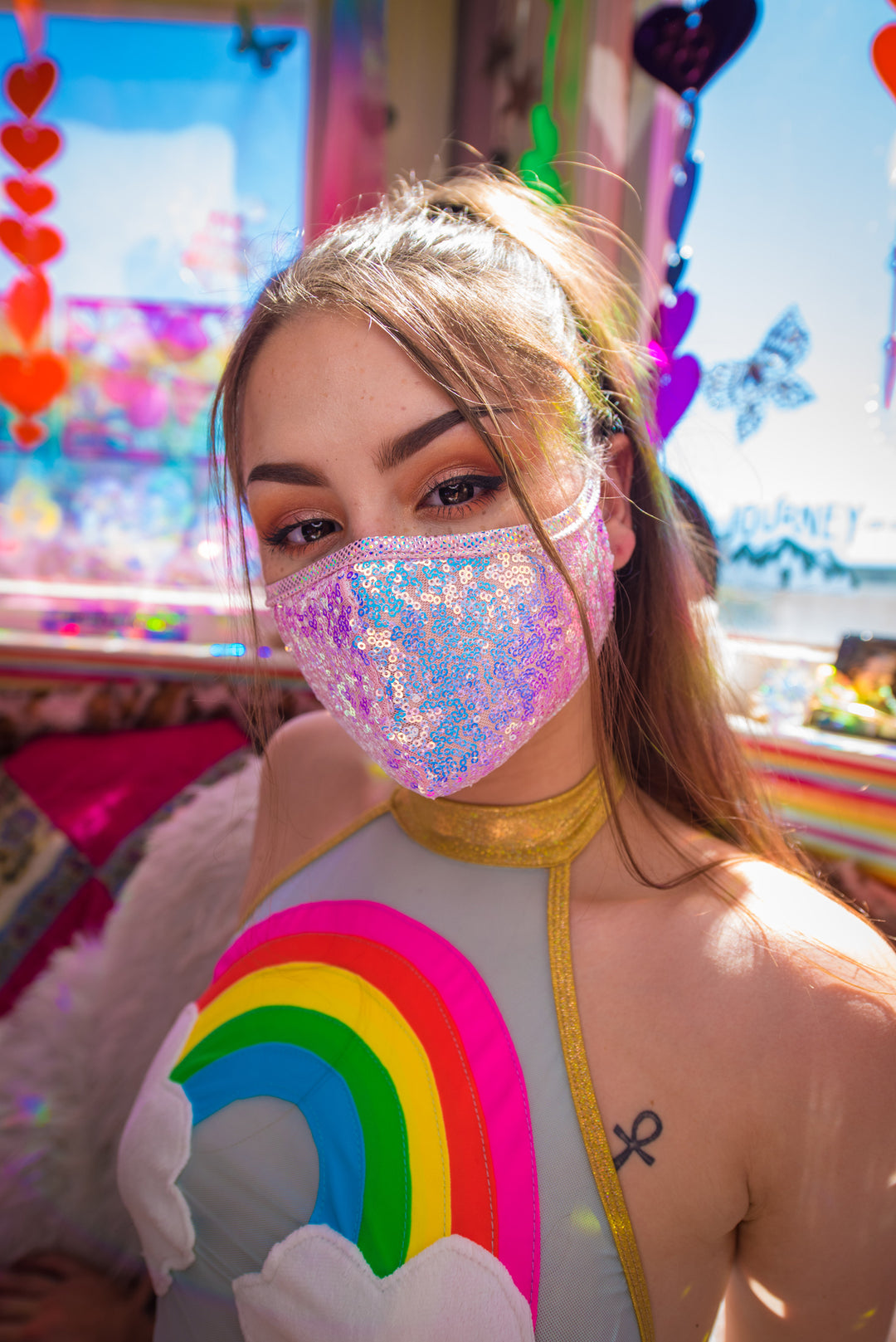 FF556 - Sequin Tailored Mask
